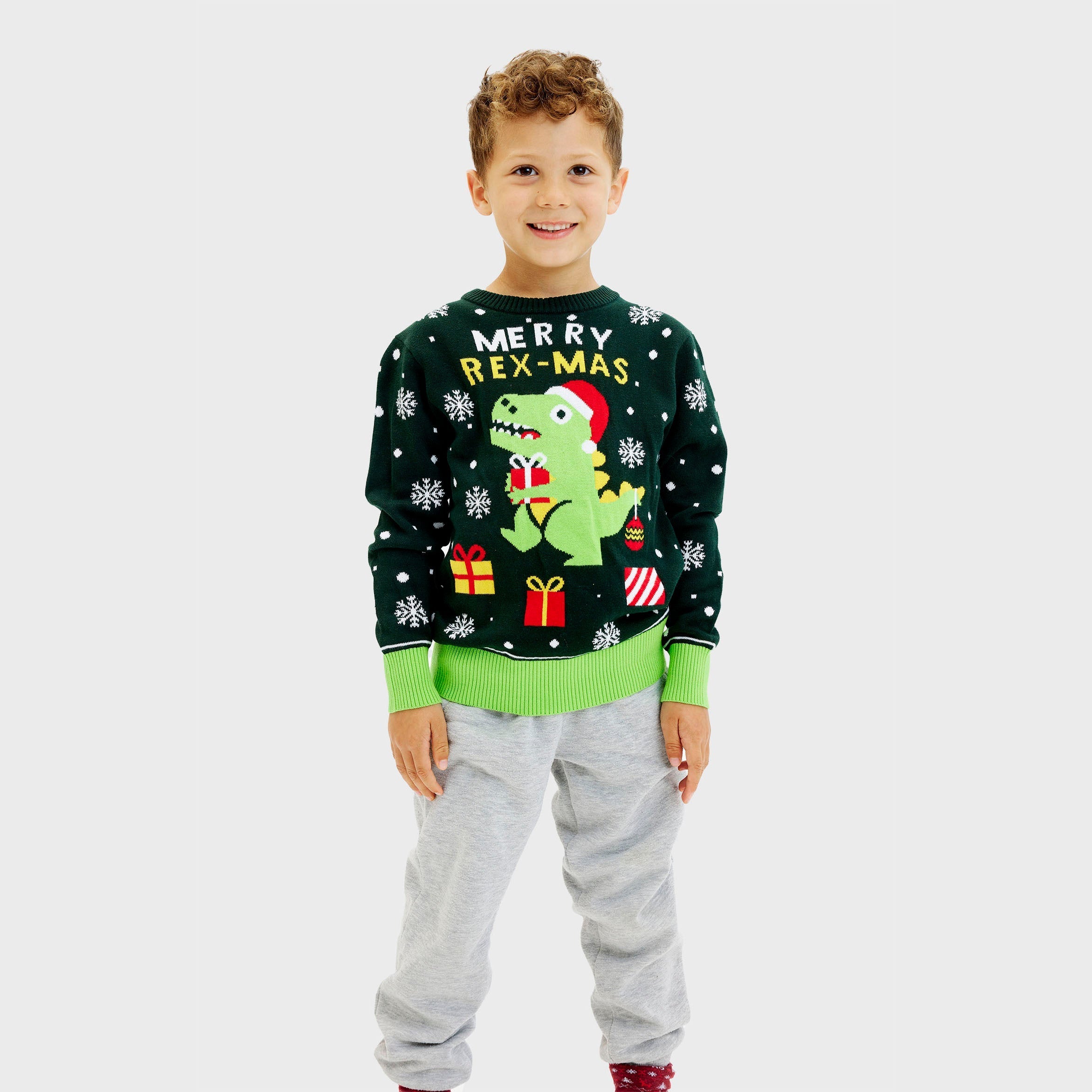 Cute dino christmas sweater - child